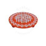 Festive - Peetam Chowki - 10x10 Inches - Single - Round - Orange Color | Design - Aishwarya Chakram