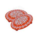 Festive - Peetam Chowki - 10x10 Inches - Set of 2 - Round - Orange Color | Design - Aishwarya Chakram
