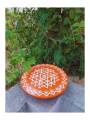 Festive - Peetam Chowki - 10x10 Inches - Single - Round - Orange Color | Design - Aishwarya Chakram