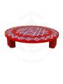 Festive - Peetam Chowki - 10x10 Inches - Single - Round - Red Color | Design - Aishwarya Chakram Festive - Peetam Chowki - 10x10 Inches - Single - Round - Red Color | Design - Aishwarya Chakram