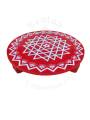 Festive - Peetam Chowki - 10x10 Inches - Single - Round - Red Color | Design - Aishwarya Chakram Festive - Peetam Chowki - 10x10 Inches - Single - Round - Red Color | Design - Aishwarya Chakram