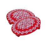 Festive - Peetam Chowki - 10x10 Inches - Set of 2 - Round - Red Color | Design - Aishwarya Chakram
