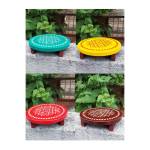 Festive - Wooden Rangoli Puja Peetam - Round - Assorted - Single - 6 inch