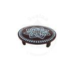 Festive - Peetam Chowki - 8x8 Inches - Single - Round - Coffee Color | Design - Hridaya Kamalam

