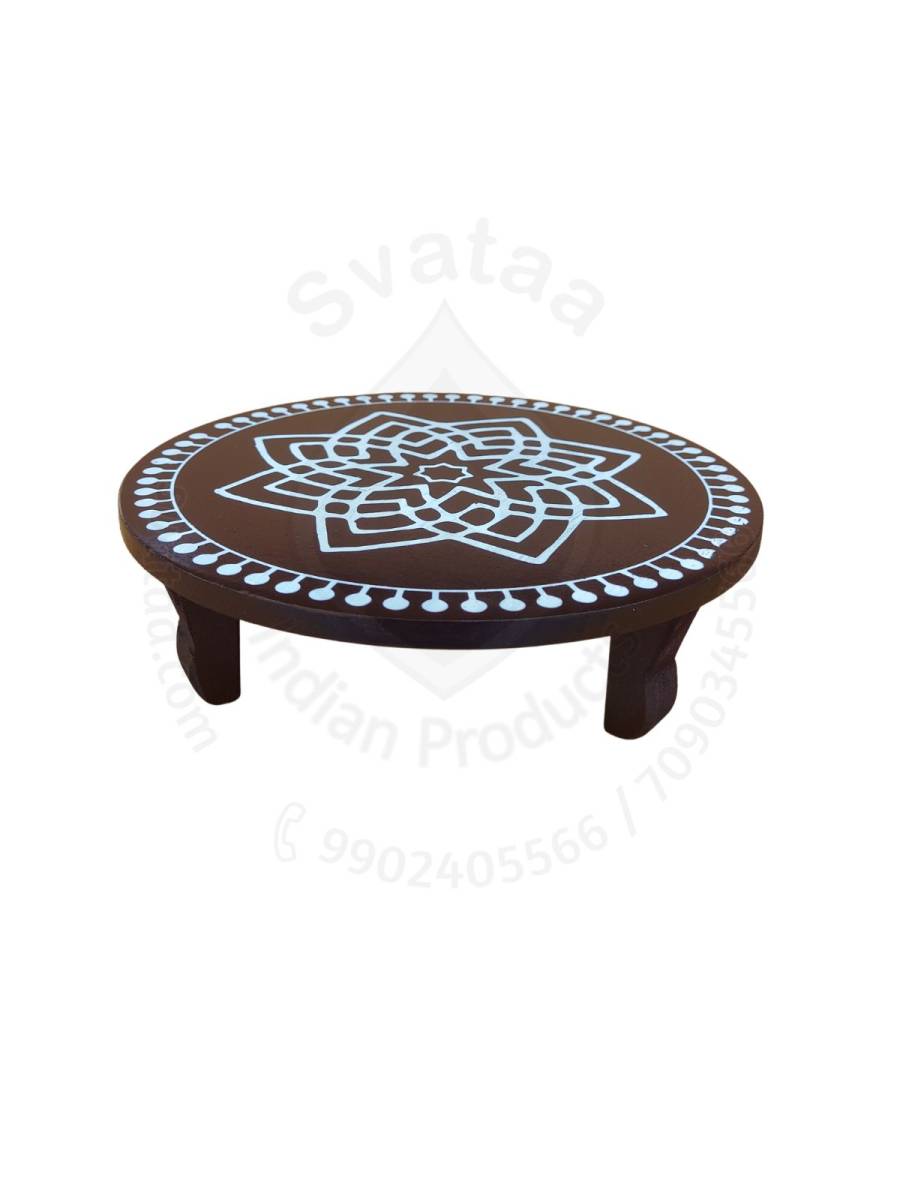 Festive - Peetam Chowki - 8x8 Inches - Single - Round - Coffee Color | Design - Hridaya Kamalam
Festive - Peetam Chowki - 8x8 Inches - Single - Round - Coffee Color | Design - Hridaya Kamalam