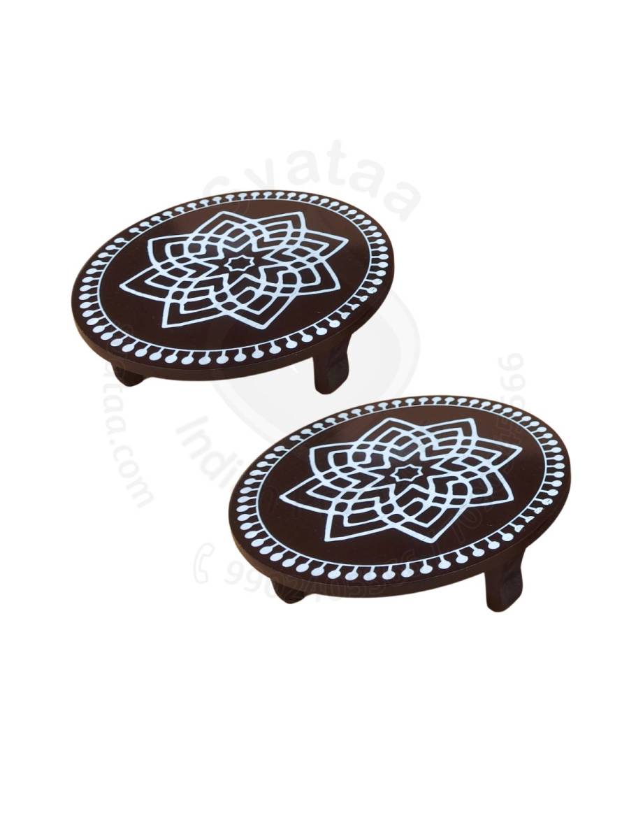 Festive - Peetam Chowki - 8x8 Inches - Set of 2 - Round - Coffee Color | Design - Hridaya Kamalam
Festive - Peetam Chowki - 8x8 Inches - Set of 2 - Round - Coffee Color | Design - Hridaya Kamalam