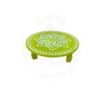 Festive - Peetam Chowki - 8x8 Inches - Single - Round - Green Color | Design - Hridaya Kamalam

