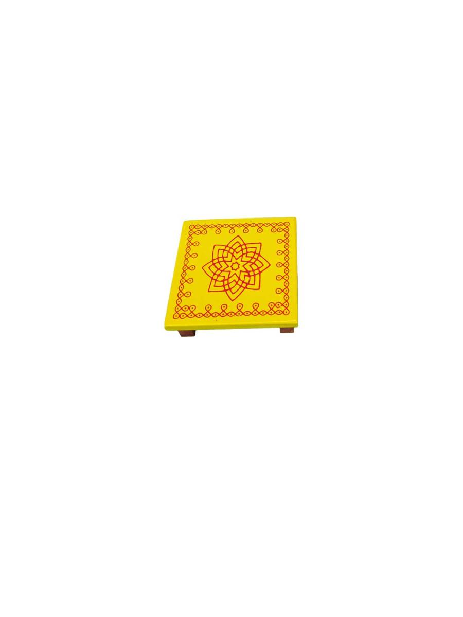 Festive - Wooden Rangoli Puja Peetam - Single - Assorted -  4 inch