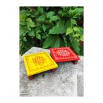 Festive - Wooden Rangoli Puja Peetam - Single - Assorted -  4 inch