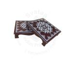 Festive - Peetam Chowki - 10x10 Inches - Set of 2 - Square - Coffee Color | Design - Aishwarya Chakram