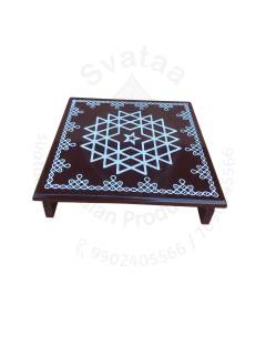 Festive - Peetam Chowki - 10x10 Inches - Single - Square - Coffee Color | Design - Aishwarya Chakram