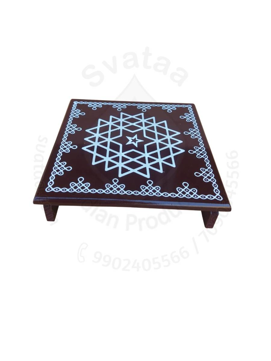 Festive - Peetam Chowki - 10x10 Inches - Single - Square - Coffee Color | Design - Aishwarya Chakram