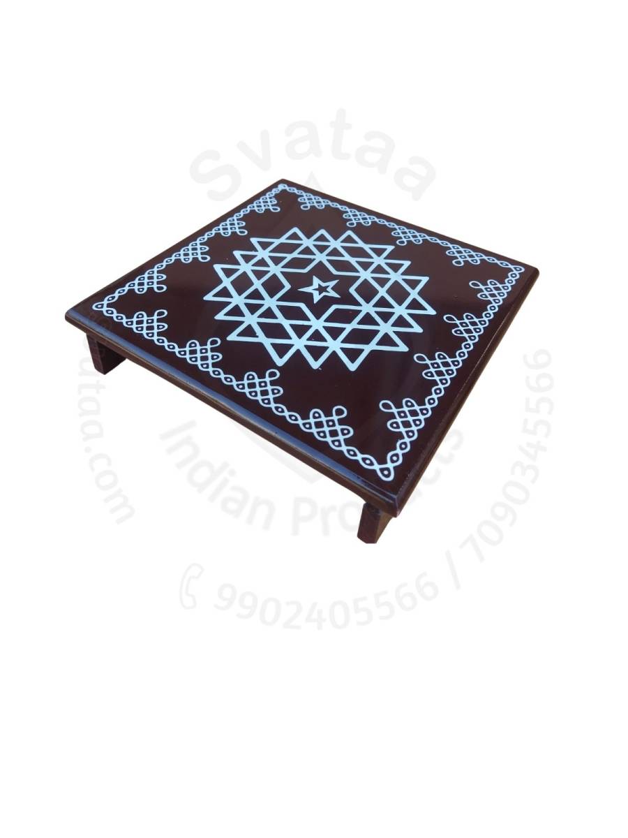 Festive - Peetam Chowki - 10x10 Inches - Single - Square - Coffee Color | Design - Aishwarya Chakram