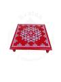 Festive - Peetam Chowki - 10x10 Inches - Single - Square - Red Color | Design - Aishwarya Chakram