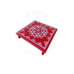 Festive - Peetam Chowki - 10x10 Inches - Single - Square - Red Color | Design - Aishwarya Chakram