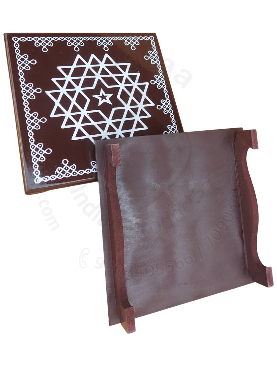 Festive - Peetam Chowki - 12x12 Inches - Set of 2 - Square - Coffee Color | Design - Aishwarya Chakram