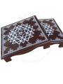 Festive - Peetam Chowki - 12x12 Inches - Set of 2 - Square - Coffee Color | Design - Aishwarya Chakram
