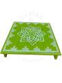 Festive - Peetam Chowki - 12x12 Inches - Single - Square - Green Color | Design - Hridaya Kamalam