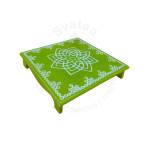 Festive - Peetam Chowki - 12x12 Inches - Single - Square - Green Color | Design - Hridaya Kamalam