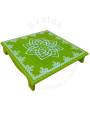 Festive - Peetam Chowki - 12x12 Inches - Single - Square - Green Color | Design - Hridaya Kamalam