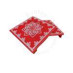 Festive - Peetam Chowki - 12x12 Inches - Set of 2 - Square - Red Color | Design - Hridaya Kamalam