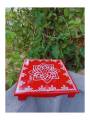 Festive - Peetam Chowki - 12x12 Inches - Set of 2 - Square - Red Color | Design - Hridaya Kamalam