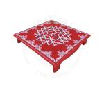Festive - Peetam Chowki - 12x12 Inches - Single - Square - Red Color | Design - Aishwarya Chakram