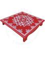 Festive - Peetam Chowki - 12x12 Inches - Single - Square - Red Color | Design - Aishwarya Chakram