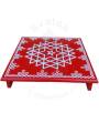 Festive - Peetam Chowki - 12x12 Inches - Single - Square - Red Color | Design - Aishwarya Chakram