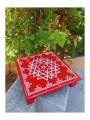 Festive - Peetam Chowki - 12x12 Inches - Set of 2 - Square - Red Color | Design - Aishwarya Chakram Festive - Peetam Chowki - 12x12 Inches - Set of 2 - Square - Red Color | Design - Aishwarya Chakram
