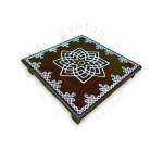 Festive - Peetam Chowki - 12x12 Inches - Single - Square - Coffee Color | Design - Hridaya Kamalam
