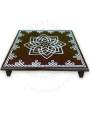 Festive - Peetam Chowki - 12x12 Inches - Single - Square - Coffee Color | Design - Hridaya Kamalam