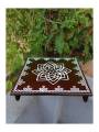 Festive - Peetam Chowki - 12x12 Inches - Set of 2 - Square - Coffee Color | Design - Hridaya Kamalam Festive - Peetam Chowki - 12x12 Inches - Set of 2 - Square - Coffee Color | Design - Hridaya Kamalam