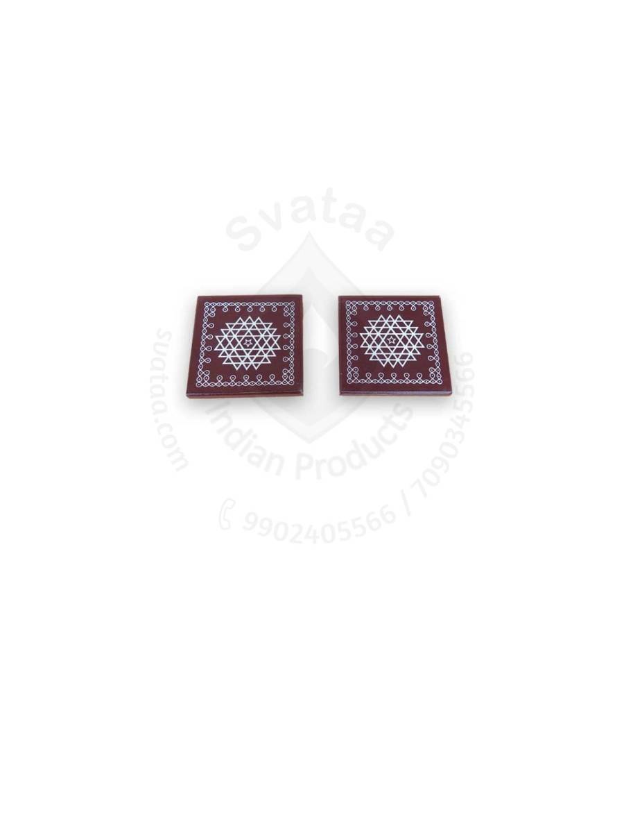 Festive - Peetam Chowki - 3x3 Inches - Set of 2 - Square - Coffee Color | Design - Aishwarya Chakram