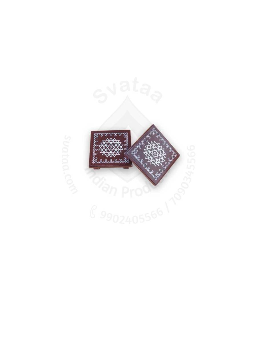Festive - Peetam Chowki - 3x3 Inches - Set of 2 - Square - Coffee Color | Design - Aishwarya Chakram