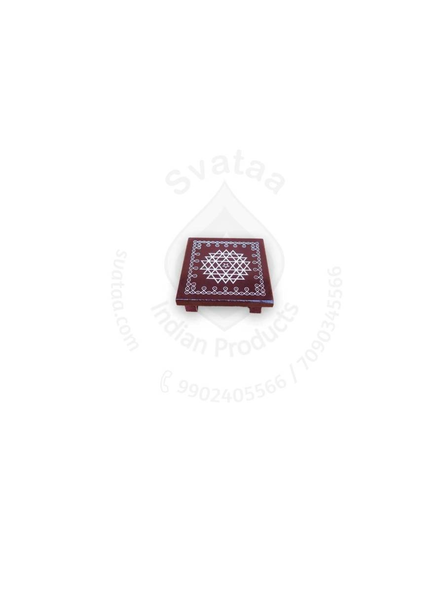 Festive - Peetam Chowki - 3x3 Inches - Set of 2 - Square - Coffee Color | Design - Aishwarya Chakram