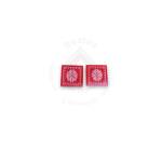 Festive - Peetam Chowki - 3x3 Inches - Set of 2 - Square - Red Color | Design - Aishwarya Chakram