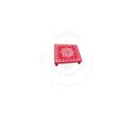 Festive - Peetam Chowki - 3x3 Inches - Single - Square - Red Color | Design - Hridaya Kamalam