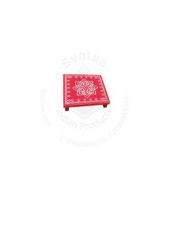 Festive - Peetam Chowki - 3x3 Inches - Single - Square - Red Color | Design - Hridaya Kamalam