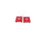 Festive - Peetam Chowki - 3x3 Inches - Set of 2 - Square - Red Color | Design - Hridaya Kamalam