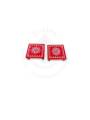 Festive - Peetam Chowki - 3x3 Inches - Set of 2 - Square - Red Color | Design - Hridaya Kamalam