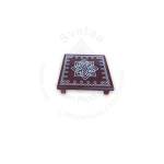 Festive - Peetam Chowki - 5x5 Inches - Single - Square - Coffee Color | Design - Hridaya Kamalam