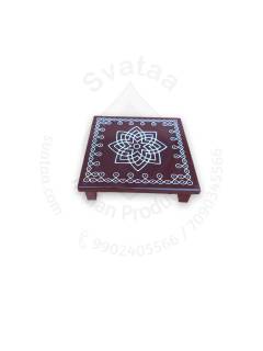 Festive - Peetam Chowki - 5x5 Inches - Single - Square - Coffee Color | Design - Hridaya Kamalam