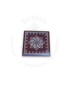 Festive - Peetam Chowki - 5x5 Inches - Single - Square - Coffee Color | Design - Hridaya Kamalam