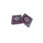 Festive - Peetam Chowki - 5x5 Inches - Set of 2 - Square - Coffee Color | Design - Hridaya Kamalam