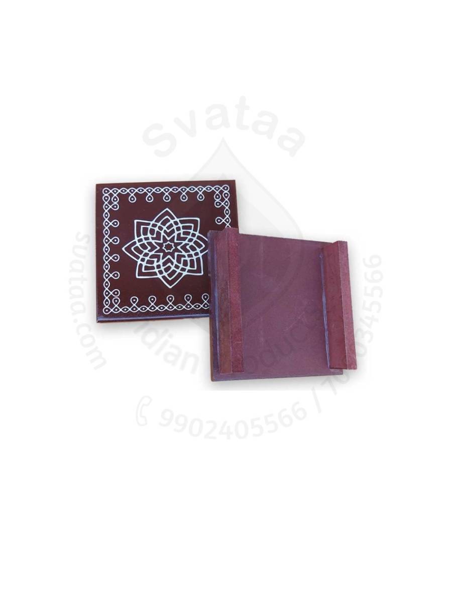 Festive - Peetam Chowki - 5x5 Inches - Set of 2 - Square - Coffee Color | Design - Hridaya Kamalam