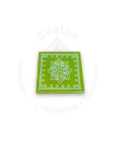 Festive - Peetam Chowki - 5x5 Inches - Single - Square - Green Color | Design - Aishwarya Chakram