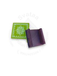 Festive - Peetam Chowki - 5x5 Inches - Set of 2 - Square - Green Color | Design - Hridaya Kamalam
