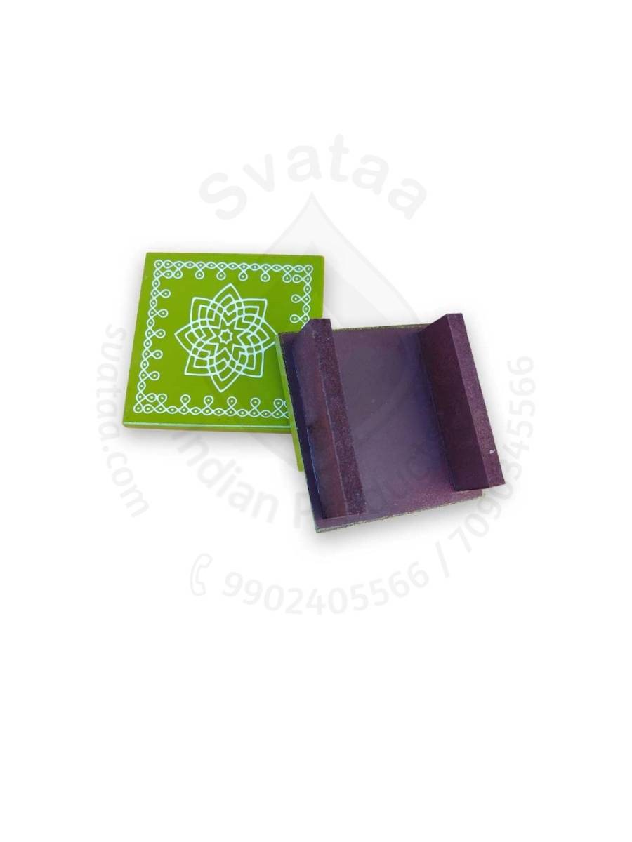 Festive - Peetam Chowki - 5x5 Inches - Set of 2 - Square - Green Color | Design - Hridaya Kamalam Festive - Peetam Chowki - 5x5 Inches - Set of 2 - Square - Green Color | Design - Hridaya Kamalam