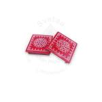 Festive - Peetam Chowki - 5x5 Inches - Set of 2 - Square - Red Color | Design - Aishwarya Chakram
